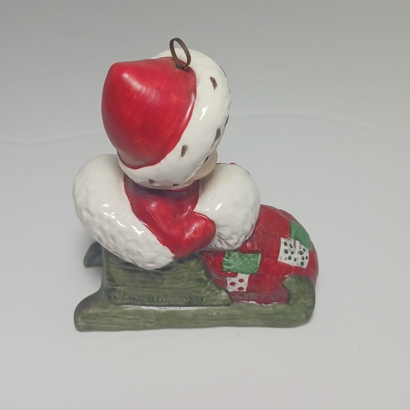 Vintage Goebel 1990 Annual Baby Santa On Sleigh Ornament #273 W. Germany - Picture 11 of 11